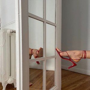 ALOHAS Bellini Strappy Leather Sandals in Red